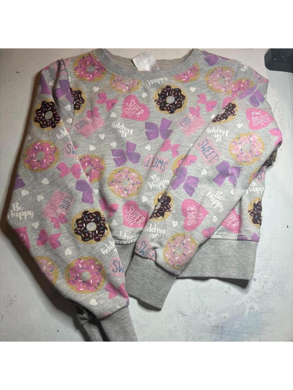 JoJo Siwa Nickelodeon Gray Sweatshirt with Donut and Bow Mot